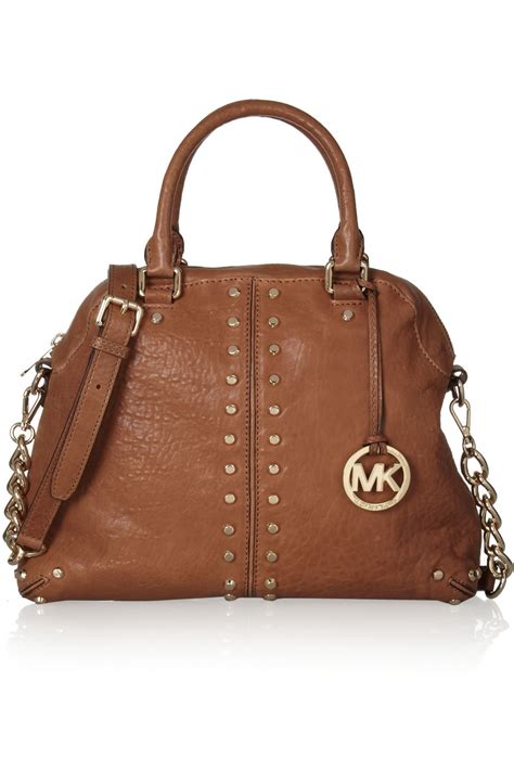 michael michael kors studded leather shoulder bag|Michael Kors kensington shoulder bag.